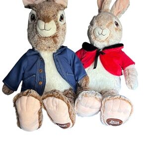 Dan Dee 20” Sitting Beatrice Potter Peter Rabbit Plush Stuffed Animal And Flopsy
